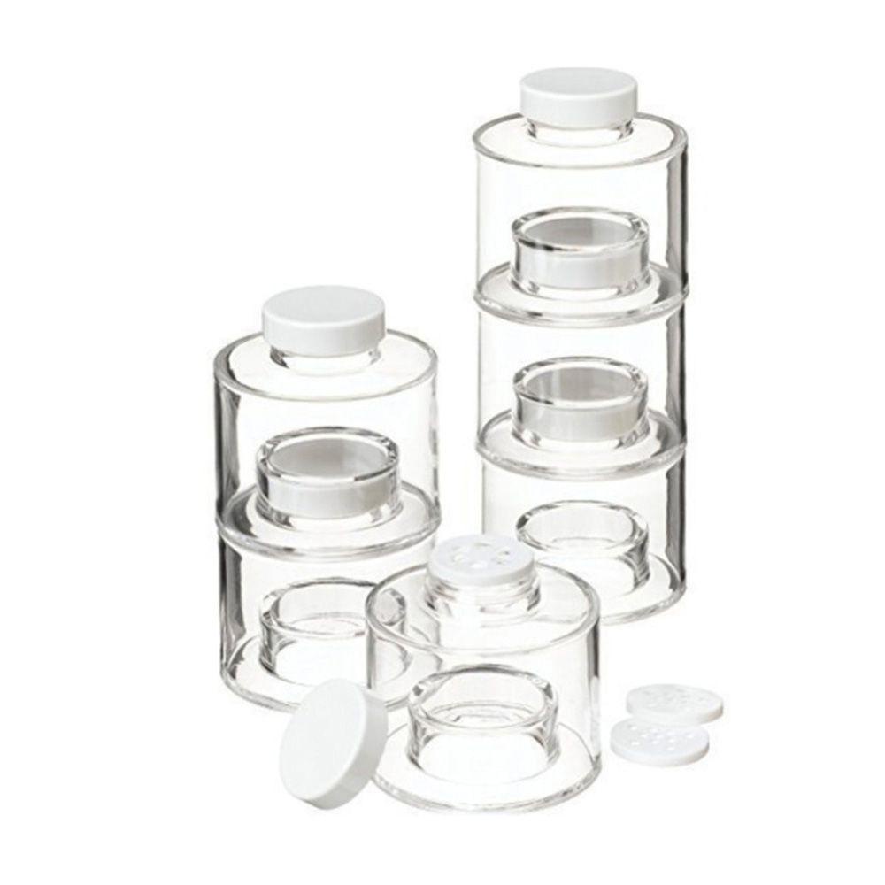 Bộ 6 Hộp Đựng Gia Vị Trong Suốt Tự Xếp Chồng Tiện Dụng