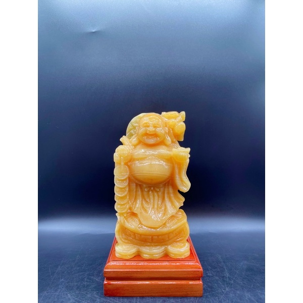 Tượng Di Lặc Đứng Gánh Đào Đá Ngọc Hoàng Long Cao 25cm