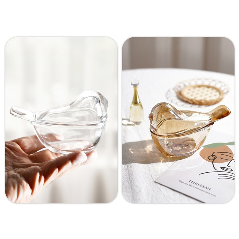 Hộp Đựng Trang Sức Bằng Kính Hình Chú Chim Dễ Thương Tiện Dụng Cho Gia Đình