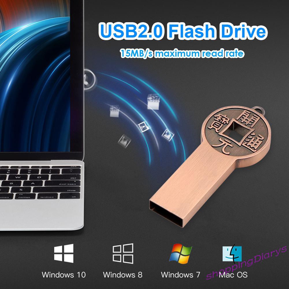 ✤Sh✤ USB Flash Drive Ancient Chinese Coin USB Pendrive Thumb Drive Jumpdrive