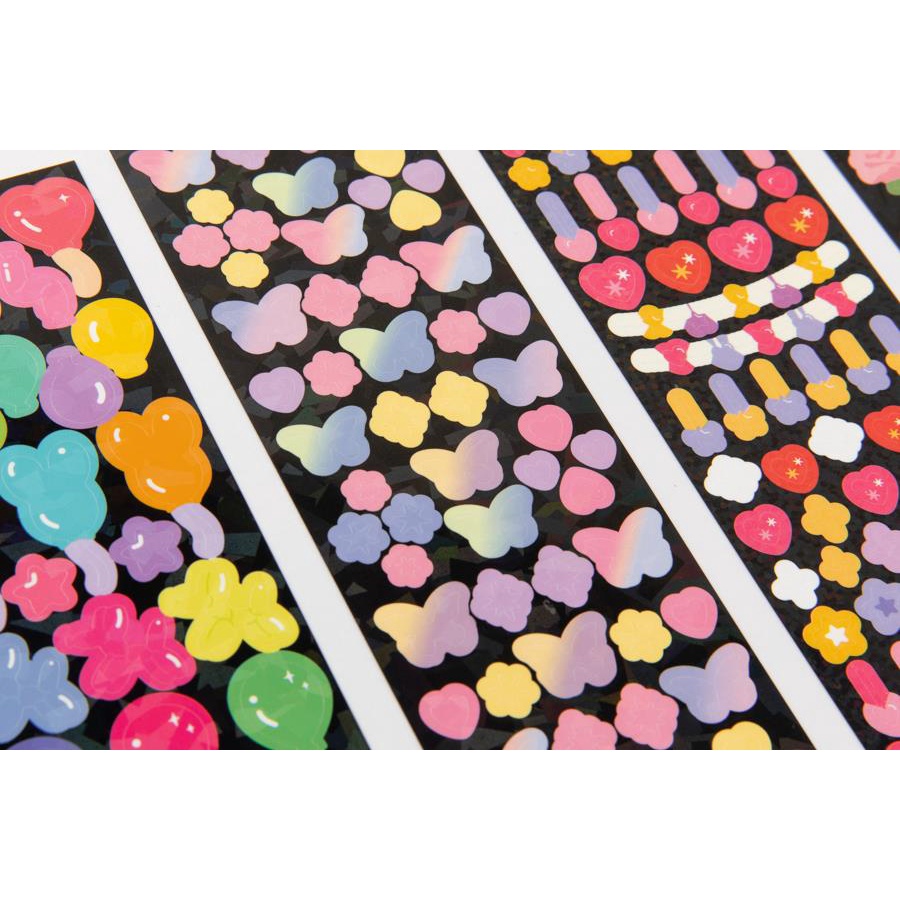 Set 9 Tấm Sticker ARTBOX Hàn Quốc Hologram Lấp Lánh Dễ Thương Phong Bì Màu Hồng