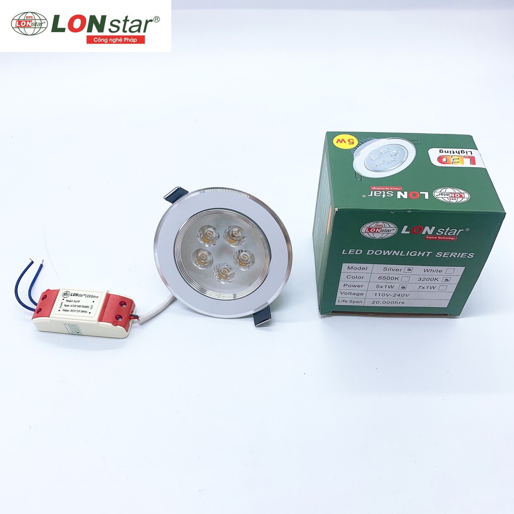 Đèn Led Âm Trần Mắt Ếch,Mắt Trâu LONstar Công Suất 5w,9w,12w Ánh Sáng Trắng , Vàng Lỗ Khoét 90mm,110mm