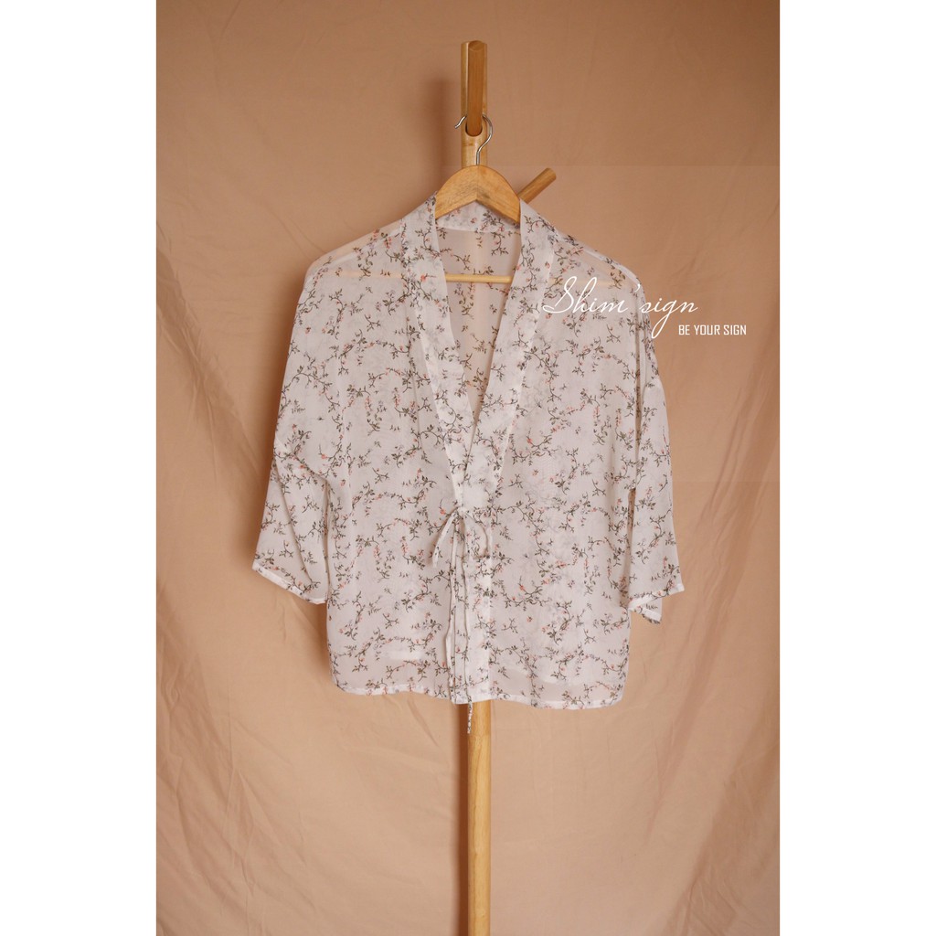 Khoác kimono voan - tự may