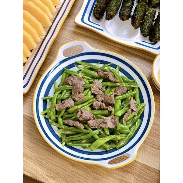 Tô dĩa sứ hoạ tiết kẻ ngang sang trọng, chén bát phong cách Bắc Âu mới hiện đại (Tách lẻ món)