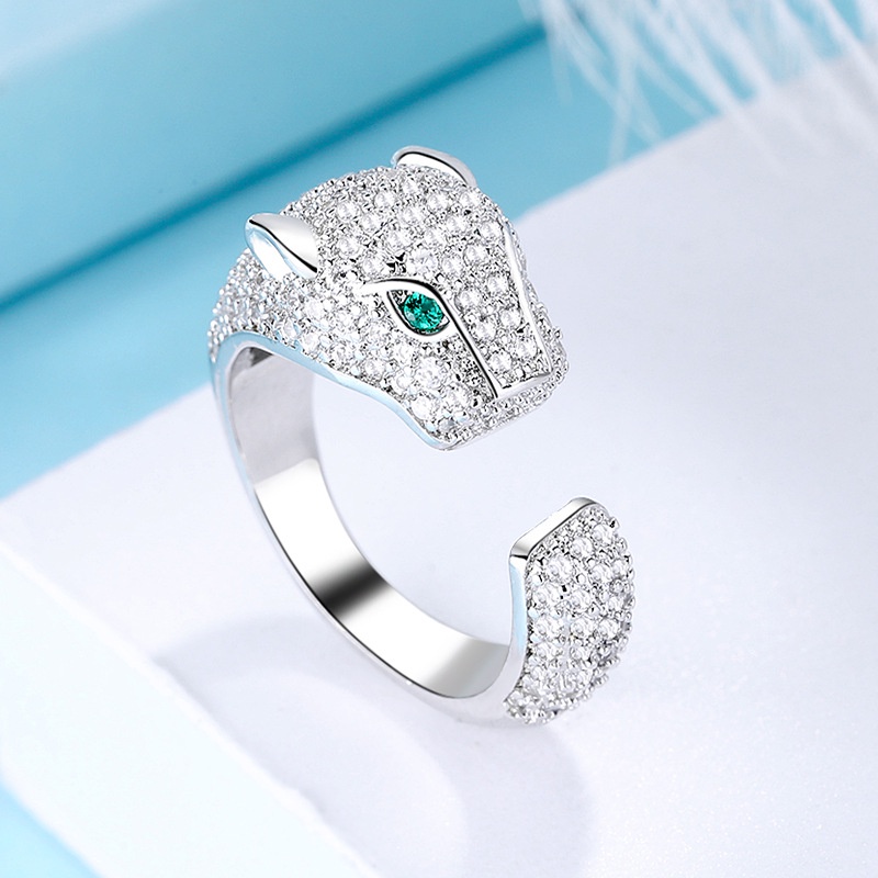 Nhẫn hình con báo đính đá thời trang cho nam nữ