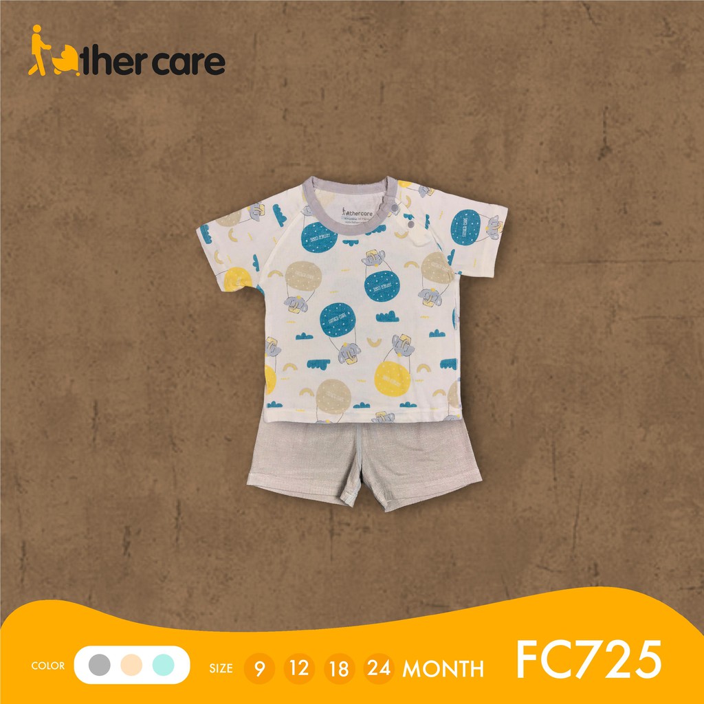 Bộ Quần Áo Trẻ em CT FatherCare Cài Vai Raglan - Họa Tiết Voi Trơn FC725