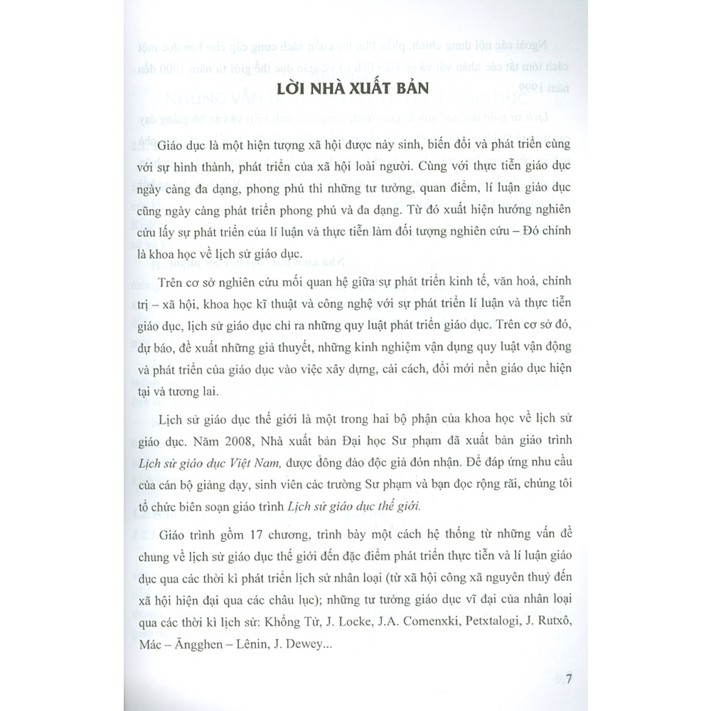 Sách - Lịch Sử Giáo Dục Thế Giới