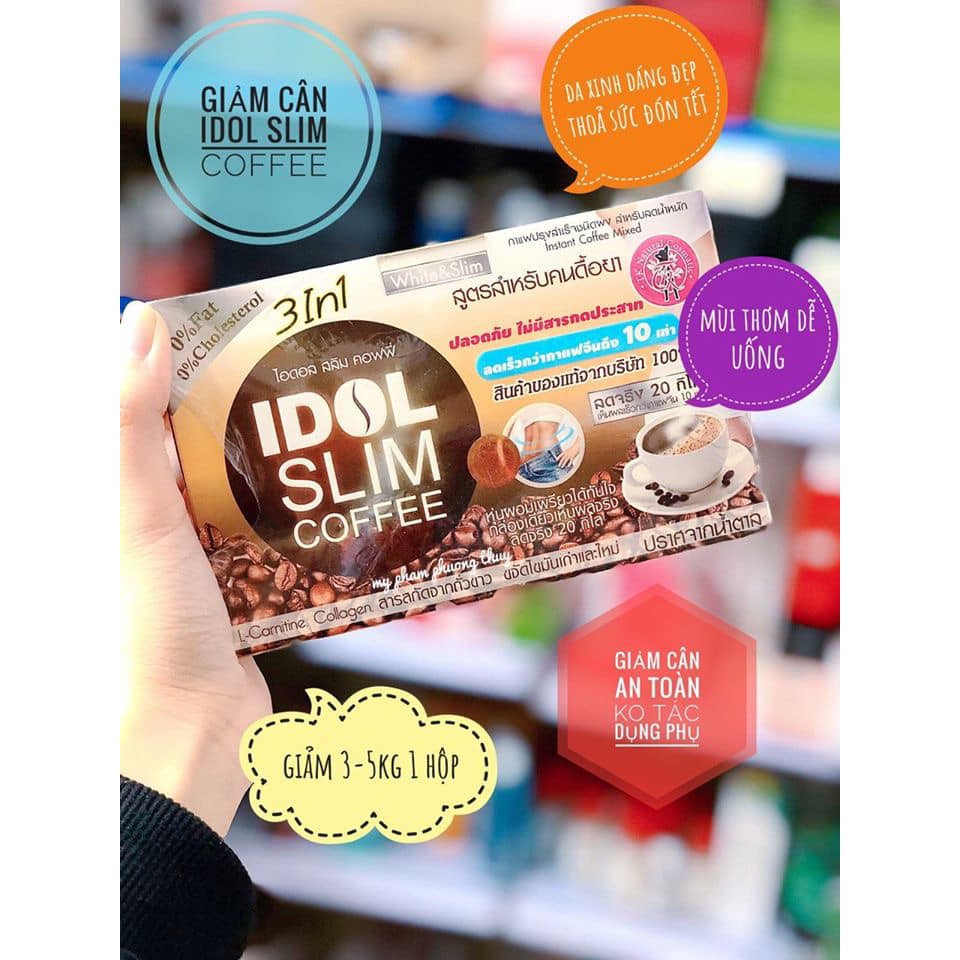 Giảm cân idol slim coffee chính hãng Thái Lan - hộp 10 gói