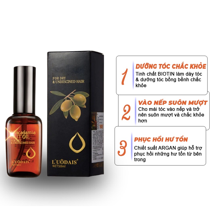 Tinh Dầu Dưỡng Tóc MACADAMIA NUT OIL OLIU 50ML - Kích Thích Mọc Tóc Lamyra [CHÍNH HÃNG]