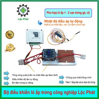 Bộ Điều Khiển Máy Ấp Trứng Công Nghiệp Lộc Phát, Điều Khiển Nhiệt Độ Điều Áp, Điều Khiển Đảo Trứng ĐKMACN