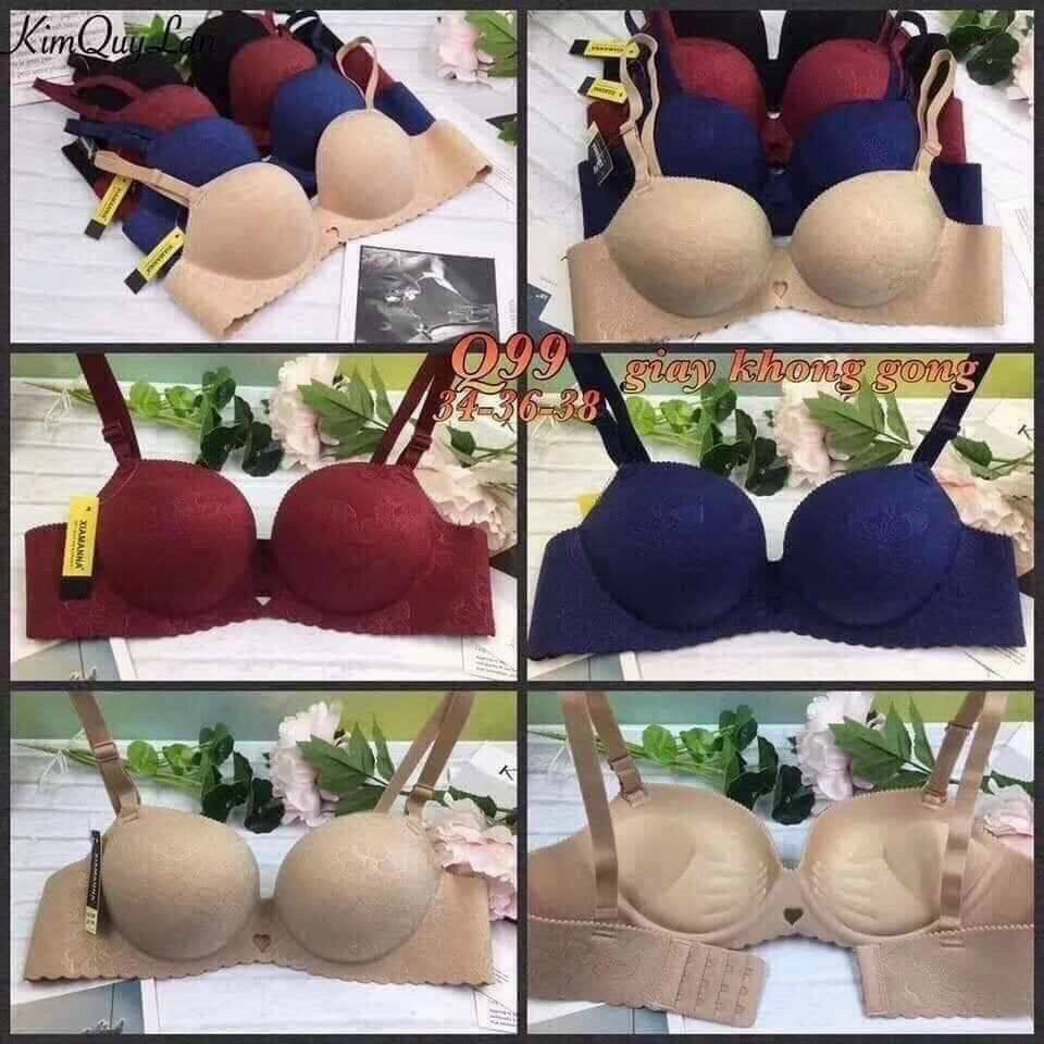 ÁO LÓT NÂNG NGỰC - ÁO LÓT DẠNG SU MÚT DÀY KHÔNG GỌNG HỌA TIẾT BÔNG GẮM - MÃ Q99