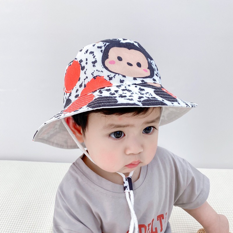 Mũ vành tròn cho bé nhiều màu hình Mickey Gấu cực điệu chất mềm cho bé trai bé gái phong cách Hàn Quốc
