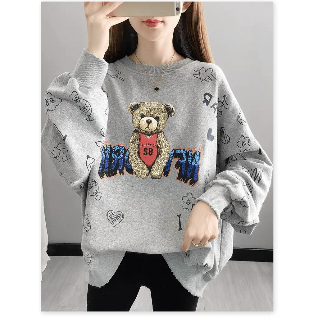 Áo Khoác Hoodie Sweater Họa Tiết 3D Gấu Bự Cute