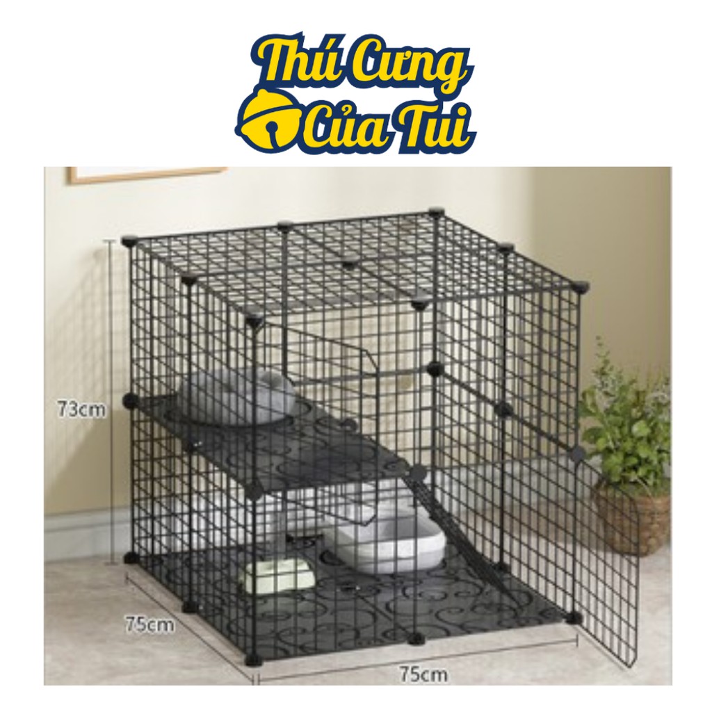 Combo Lưới Ghép Chuồng Quây Thú Cưng Chó Mèo ( tặng chốt ) - Combo 2 Tầng 3x2x2 Kín - Thú Cưng Của Tui