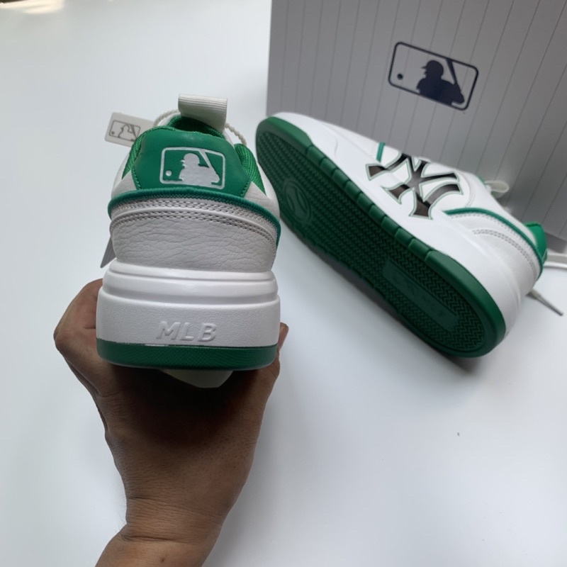 Giày MLB liner 2022 xanh bản trung tăng chiều cao.Tặng hộp,tất,lọ tẩy