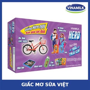 Thùng 48 Hộp Thức Uống Sữa Trái Cây Hero Vị Kẹo Nho 180ml