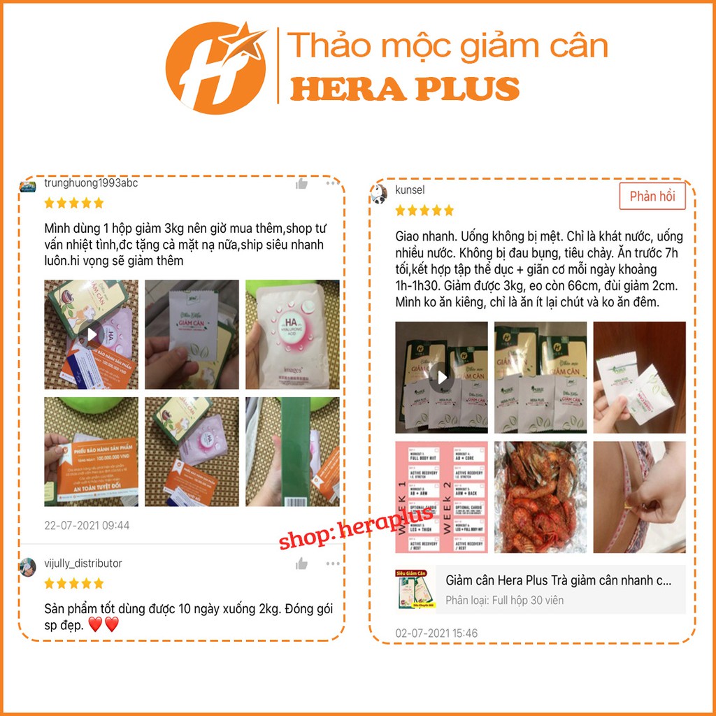 Giảm Cân Hera Plus trà giảm cân nhanh detox an toàn cấp tốc thảo mộc không phải là thuốc giảm cân