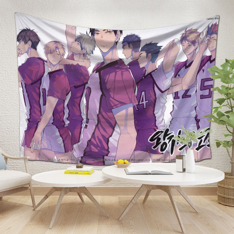 Tấm thảm hình Karasuno Hinata anime Haikyuu Nhật Bản trang trí phòng ngủ