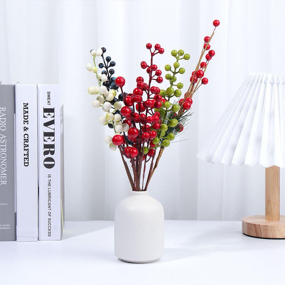 Cành Cây Thông Giáng Sinh Màu Đỏ Dùng Trang Trí DIY