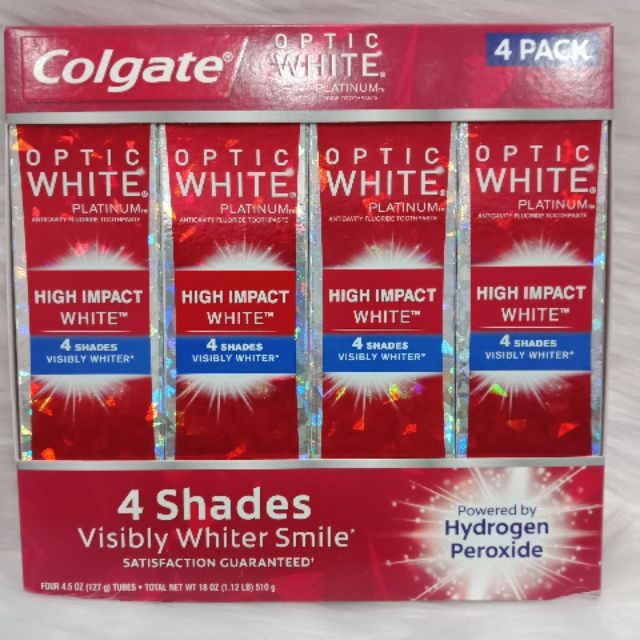[Date 7/2020]- Lốc 4 cây Kem đánh răng Cogate Optic White 127g của Mỹ