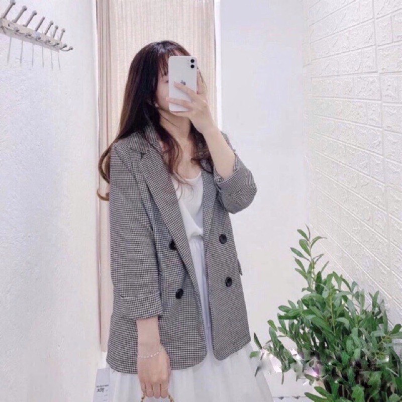 Blazer kẻ 1 lớp