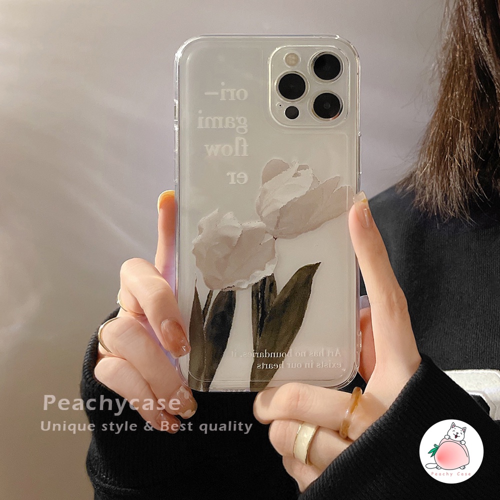 Ốp Điện Thoại TPU Mềm Trong Suốt Chống Sốc Họa Tiết Hoa Origami Cho IPhone 13 Mini 12 Pro Max 11 Xr Xs Max X 7 8 Plus 12Mini Se 2020