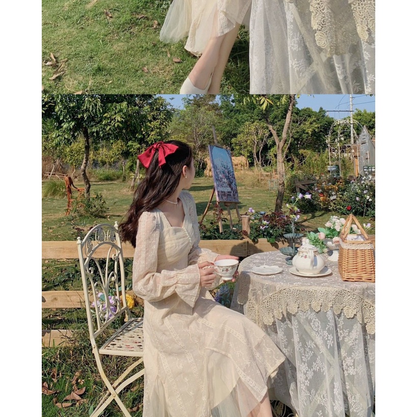 Đầm chiffon màu trắng kiểu dáng trẻ trung thanh lịch dành cho nữ