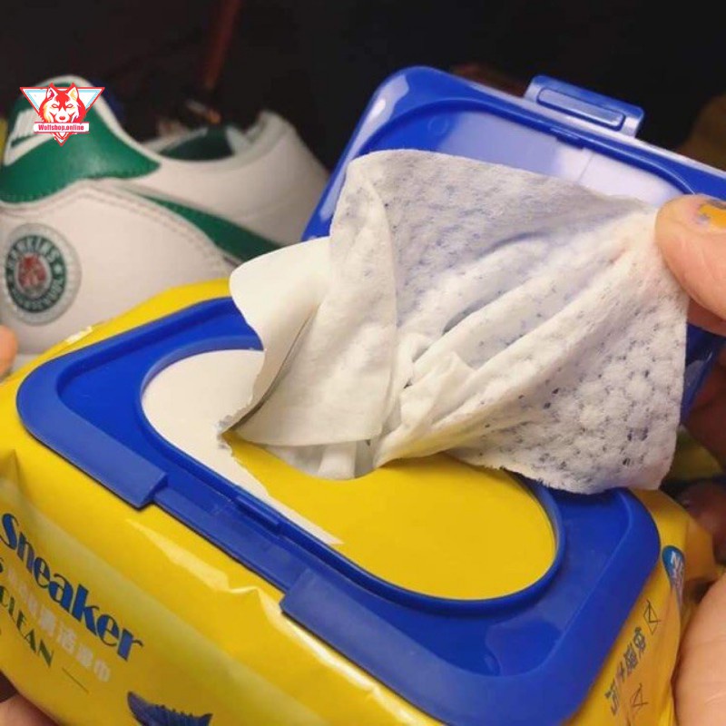 Gói 30 Khăn Lau Làm Sạch Giày Thể Thao, SNEAKER, Đế Giày, Trắng Giày Siêu Tiện Dụng