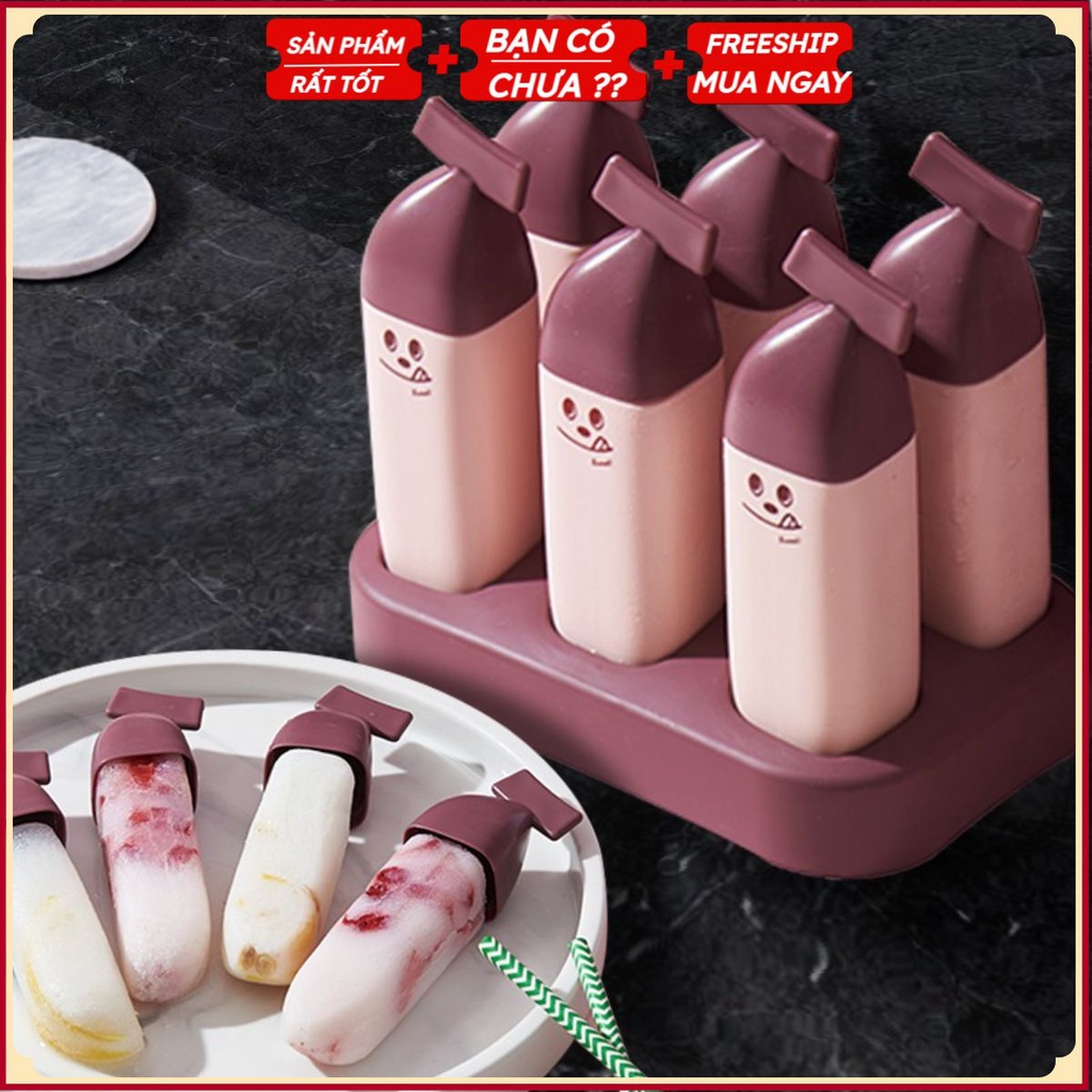 PVN32662 Khuôn Làm Kem Que Hình Trái Chuối Có Nắp Siêu Cute Làm Bằng Nhựa PP An Toàn Trong Thực Phẩm T2