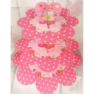 Kệ giấy đựng bánh Cupcake 3 tầng