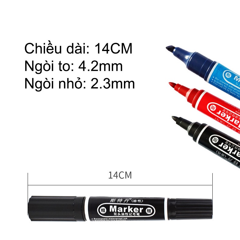 Bút dạ SOSAMA Marker 2 đầu size lớn bút lông dầu đánh dấu không trôi mực SP-001362