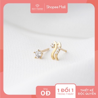  Bông Tai Nữ Vàng Tây 14K BTAM54 - Cung Bảo Bình Huy Thanh Jewelry 