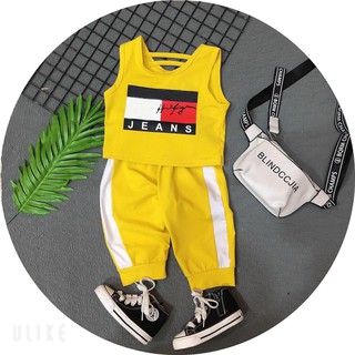 (Gía sỉ) BỘ lửng áo đính 2 dây cổ sau,quần phối trắng in hình TOMMY-JEANS bé gái 6-24kg-BDBG17. Chân thành cám ơn bạn