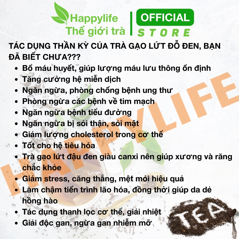 Trà Gạo Lứt Huyết Rồng Đỗ Đen Happylife túi 1kg - Giữ Dáng Giảm Cân, Thanh Nhiệt Mát Gan An Thần Ngủ Ngon, Lợi Sữa