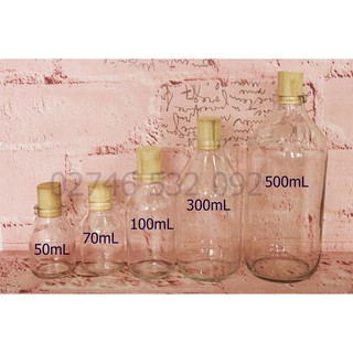 Lọ Thủy Tinh 50ml và 100ml Nút Bần Siêu Xinh Có Thể Thay Nút Nhựa