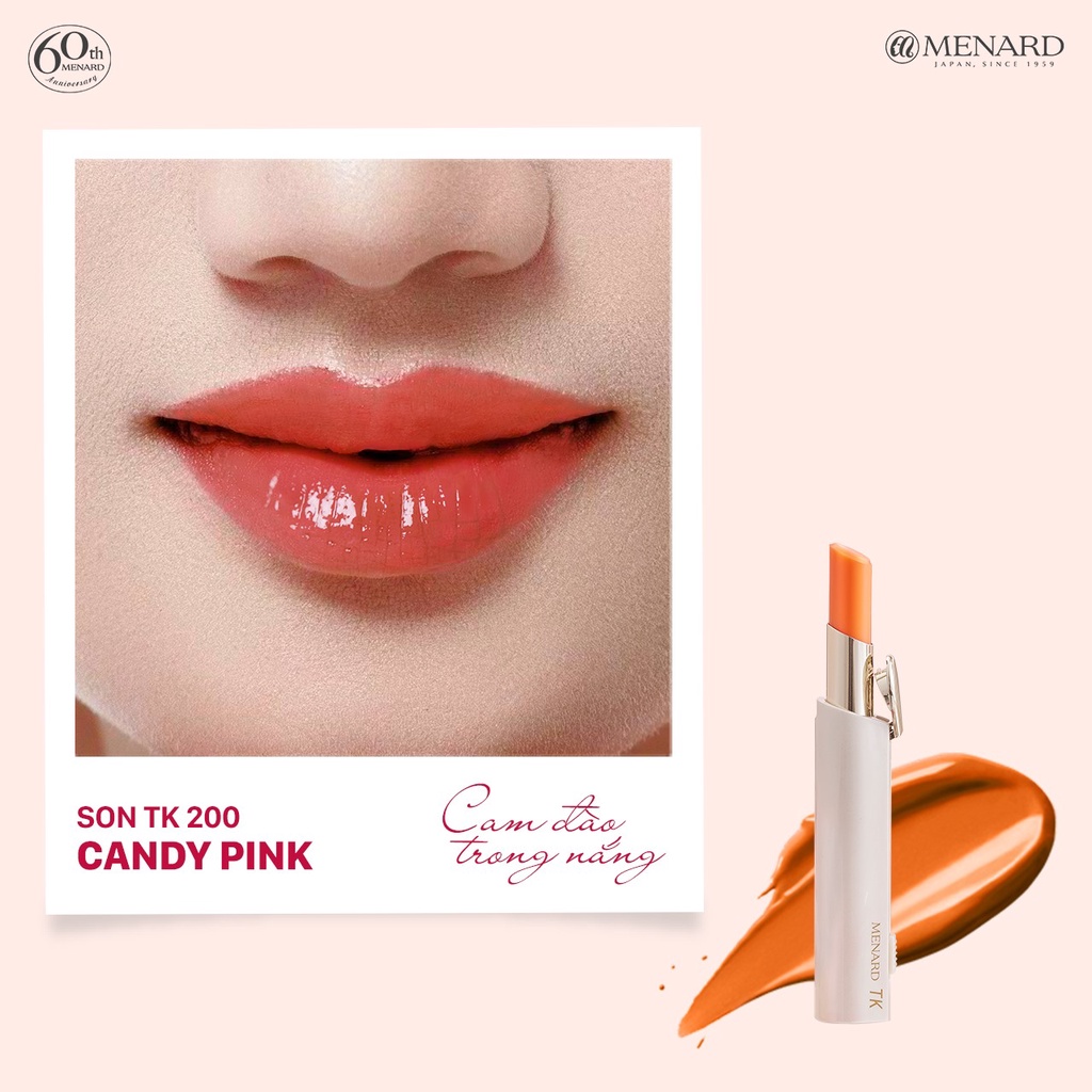 Son dưỡng không lem trôi Menard TK Lipstick 3.2g + Tặng dung dịch làm sạch Menard Hi - shalmine 180ml