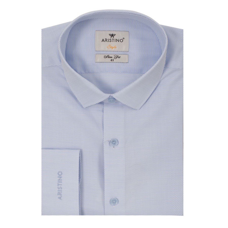 Áo sơ mi dài tay nam Aristino  from ôm tà lượn không túi ALS60508