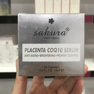 Serum dưỡng trắng da chống lão hóa Sakura Placenta CoQ10 Serum hộp 36 viên