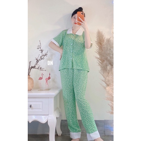 Bộ Pijama Tay Ngắn Cổ Sen Cao Cấp
