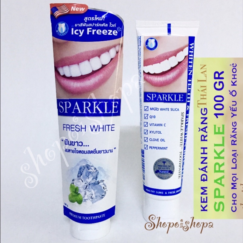 🌼Kem Đánh Răng Sparkle 100g răng trắng hiệu quả Thailand hàng chính hãng tem tiếng Việt công ty