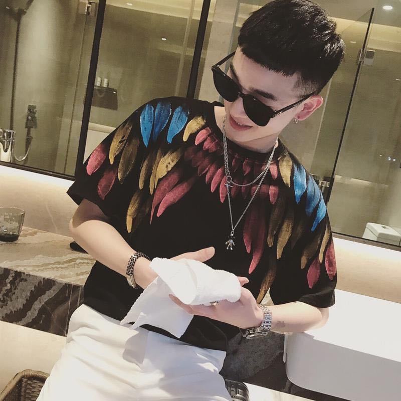 Áo nam Ngắn Tay Dáng Rộng Phong Cách Hàn Quốc