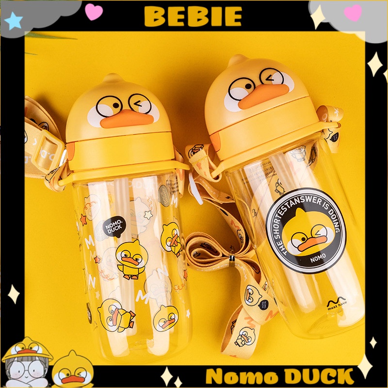 Bình nước in hình vịt siêu cưng, Bình đựng nước học sinh Nomo Duck BeBie - BP504