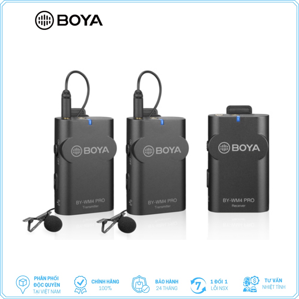 BOYA BY-WM4 PRO K2 - Mic thu âm không dây cổng 3.5mm | Thu cho 2 người | Dành cho Điện thoại &amp; Máy ảnh