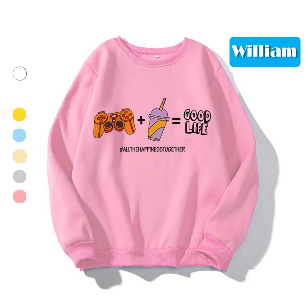 [FREESHIP_50K] Áo Sweater chui đầu nữ in hình dễ thương William DS63 - Chất liệu nỉ ngoại mềm mịn, giữ ấm tốt