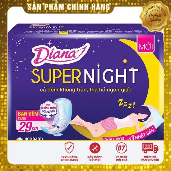 Băng Vệ Sinh Diana Super Night 35cm/29cm Có Cánh Ban Đêm