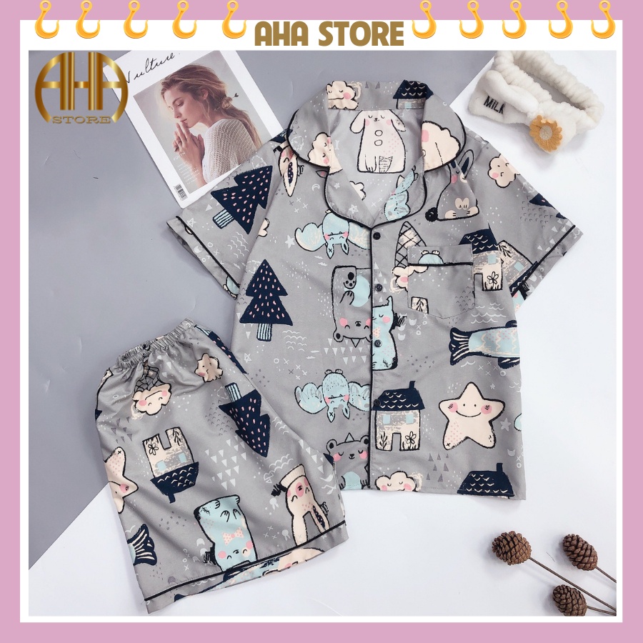 Đồ bộ ngủ nữ pijama bigsize từ 35-75kg mặc nhà tay ngắn dễ thương