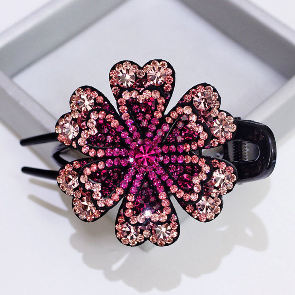 FLEXIBLE Kẹp Tóc Đính Đá Tạo Hình Hoa Thời Trang Cho Nữ