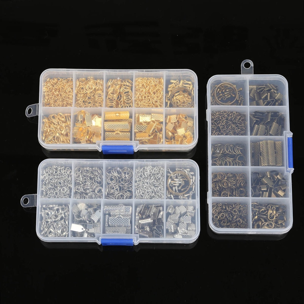 1 Hộp phụ kiện vòng/khóa tôm hùm/chuỗi/khóa kẹp/móc treo 3 màu tùy chọn cho trang sức vòng cổ DIY