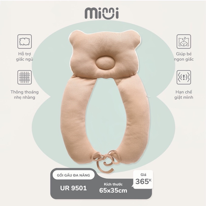 Gối Chữ U Đa Năng Định Hình Đầu Và Chống Giật Mình Minni hãng Ualarogo