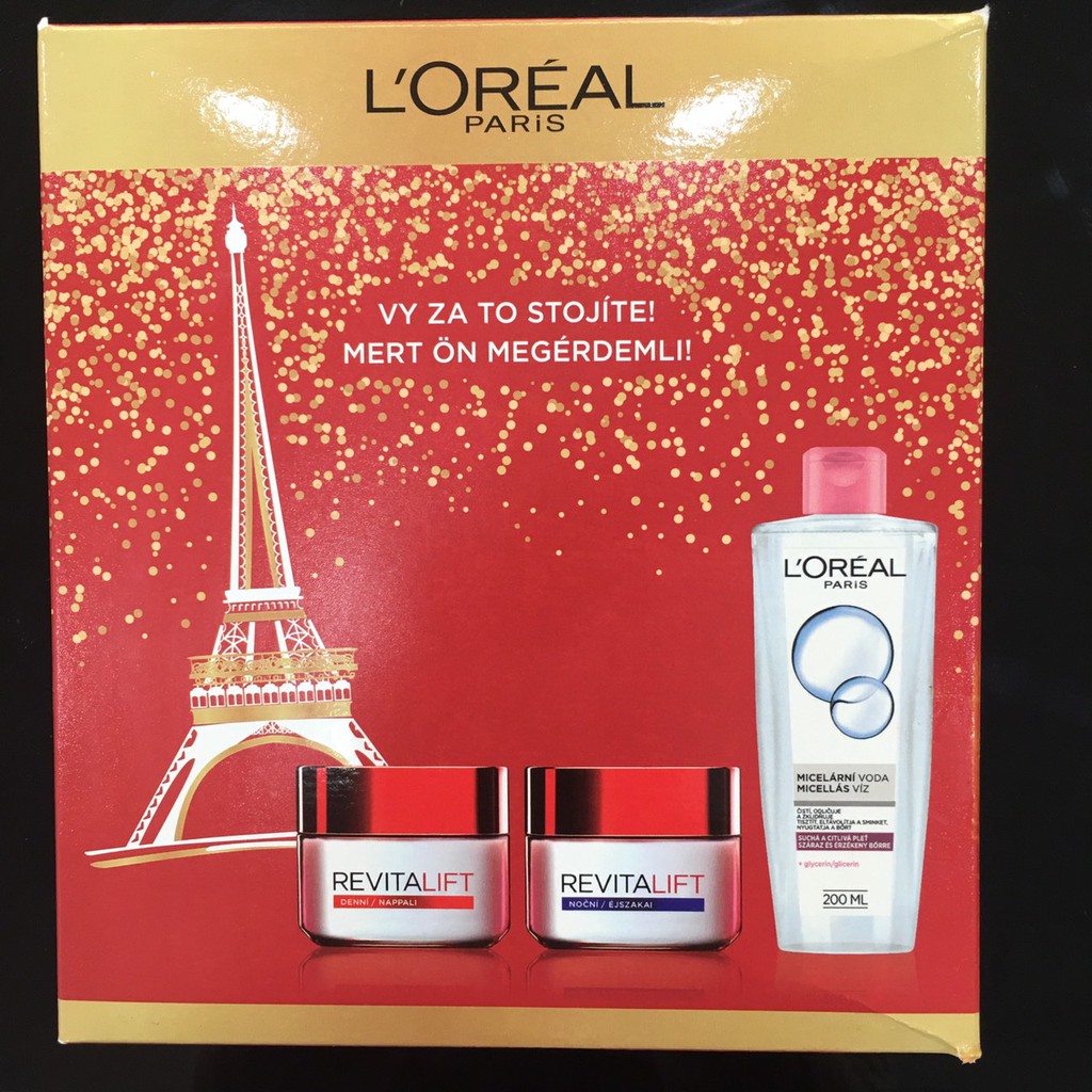 Set quà tặng Bộ dưỡng chống lão hoá giảm nếp nhăn kem ngày và kem đêm L'Oreal Paris Revitalift 50ml x 2